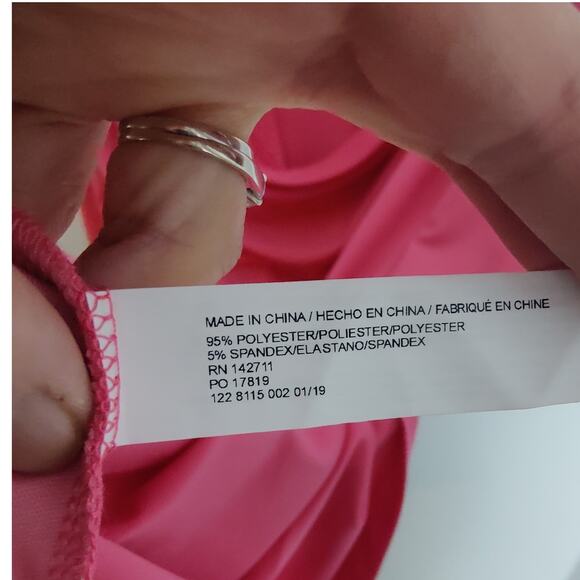 NWT Eloquii Women's Plus Sz 18 Pink Sheath Dress Draped Flattering Stretch - Picture 4 of 5